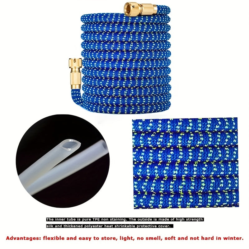 High-Pressure Metal Car Wash Water Gun Kit with Adjustable Nozzle and Rubber Hose for Garden and Outdoor Cleaning