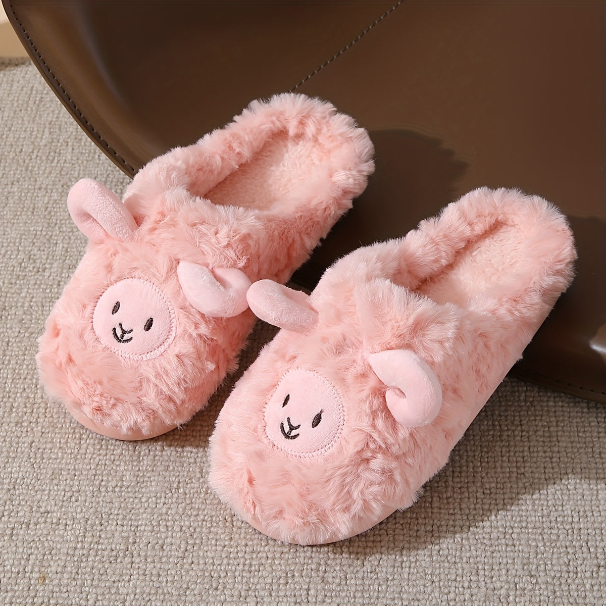Women's Plush Fleece Slip-On Slippers Non-Slip Indoor Outdoor House Shoes