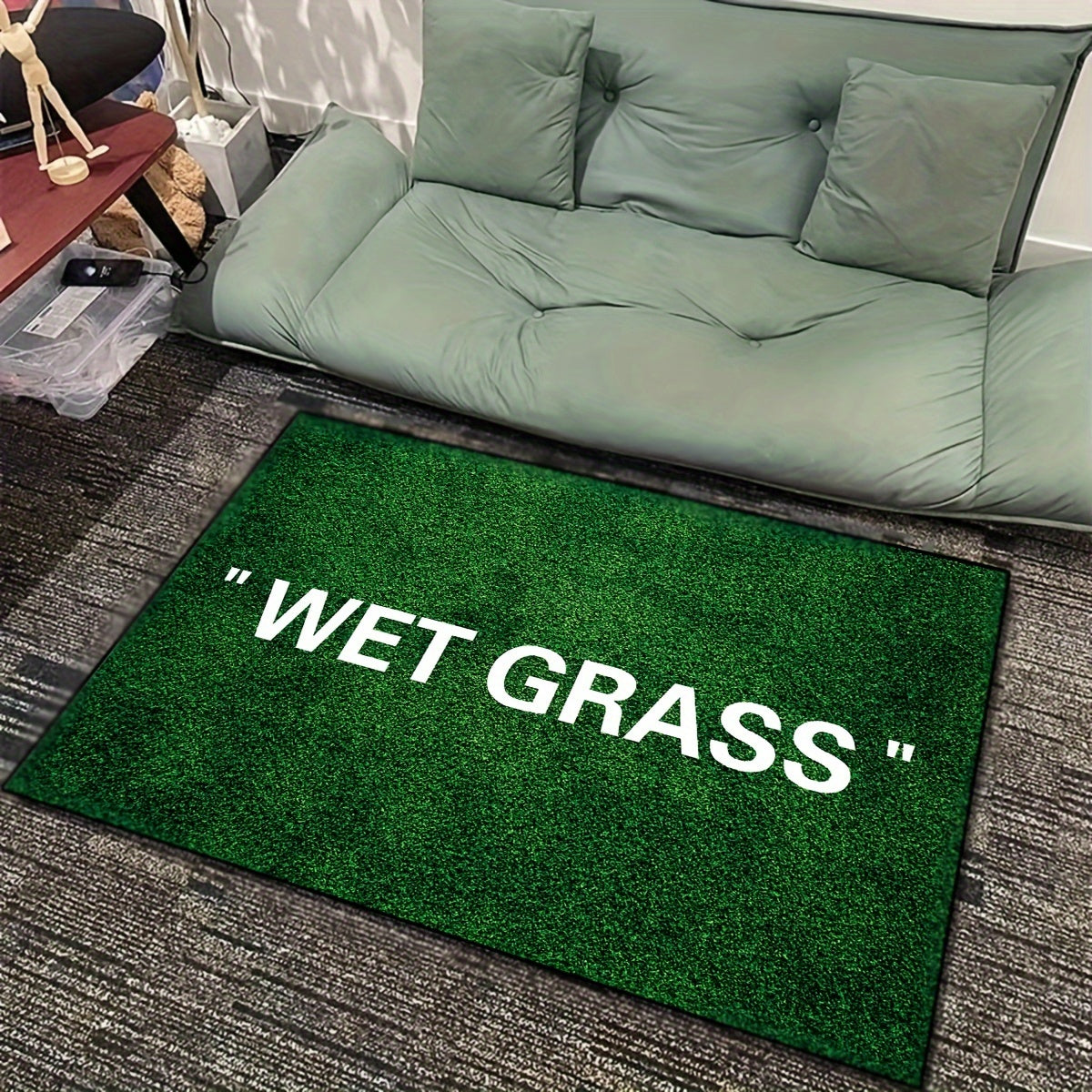Green Grass Area Rug Non-Slip Machine Washable for Living Room Bedroom Kitchen