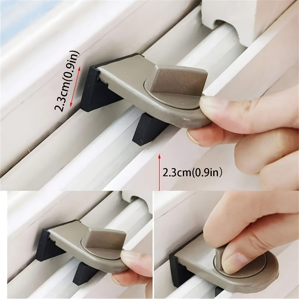 Adjustable Aluminum Alloy Window Lock with Anti-Pinch Safety Wedge for Home Office Car