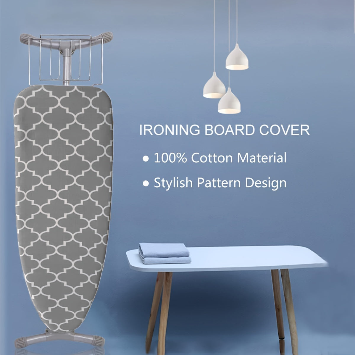 Ironing Board Cover 38x137cm Thick Cotton Pad Elastic Edges Standard Fit