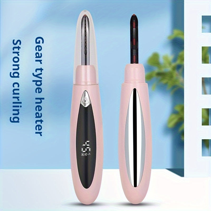 Rizador de pestañas eléctrico recargable por USB con 3 configuraciones de temperatura, rotación de 360 grados, batería de larga duración y portátil