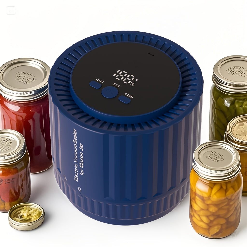 2025 yilda eng so'nggi elektrli Mason bankasi vakuum yopishtiruvchi to'plami kuchli yopishtirish va sirpanmaydigan dizaynga ega. 10 ta qo'shimcha qopqoq va 12 ta yorliq bilan, qulay vakuum uchun bitta bosish bilan ishlash imkoniyatiga ega.