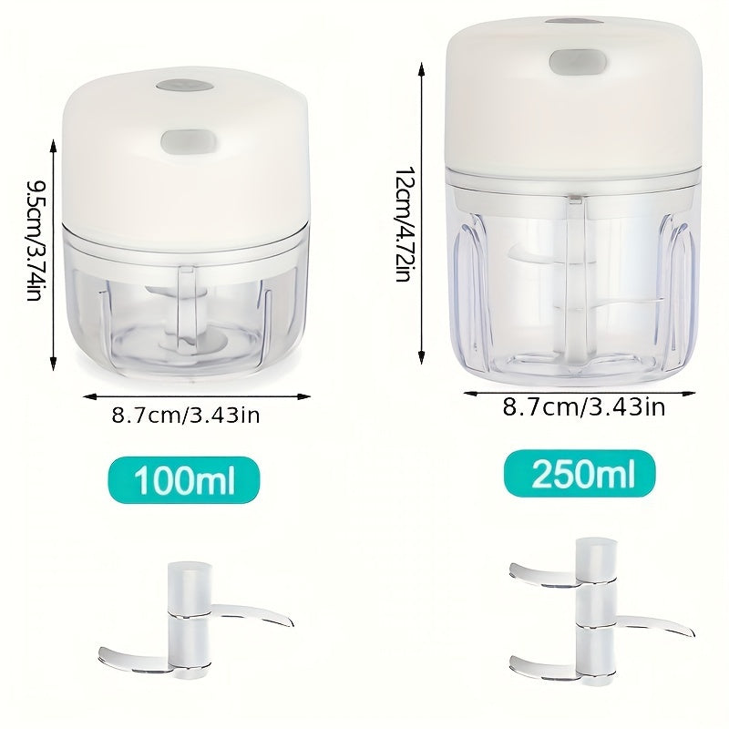 Мини-кухонный электрический пресс для чеснока и измельчитель с USB-зарядкой мясорубка (100 мл/250 мл).