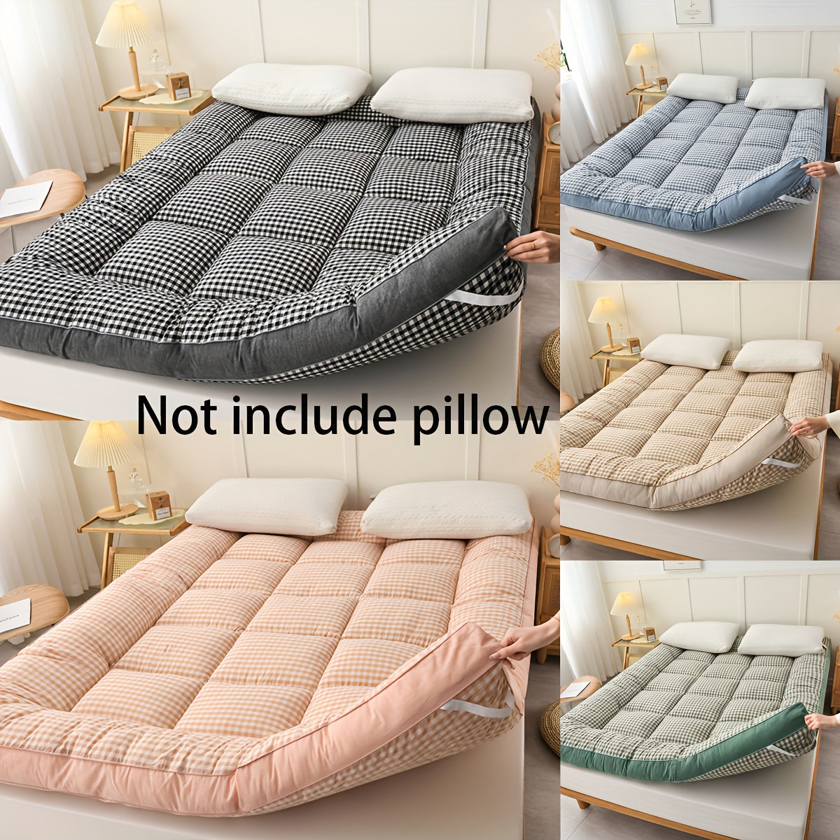 Уютный и стильный тонкий матрасник - легкий, роскошно мягкий и теплый - дышащий полиэстер с однотонным принтом - идеален для осеннего/зимнего комфорта в спальне, квартире, гостевой комнате или общежитии.