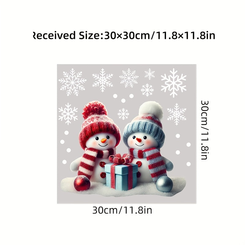 Christmas Snowman Window Sticker Double-Sided PVC Holiday Decor