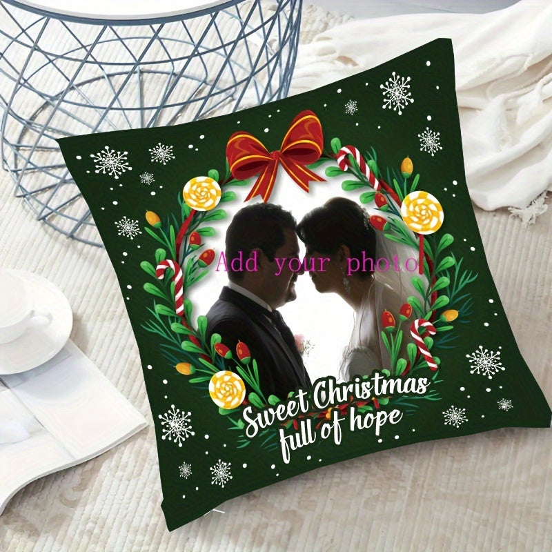 Custom Christmas Plush Pillowcase Double-Sided Photo Decor Gift for Home