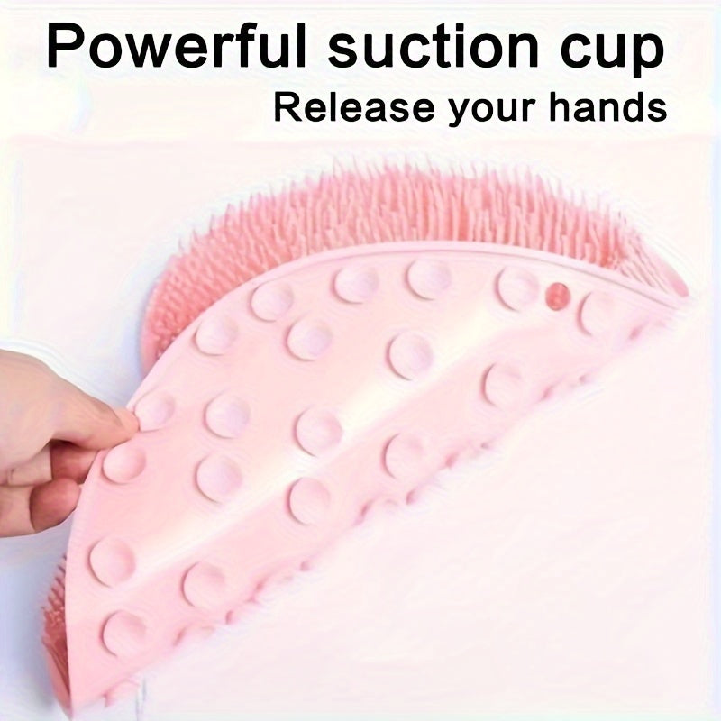 Silicone Shower Mat Bathtub Foot Back Scrubber Wall-Mounted Exfoliating Tool
