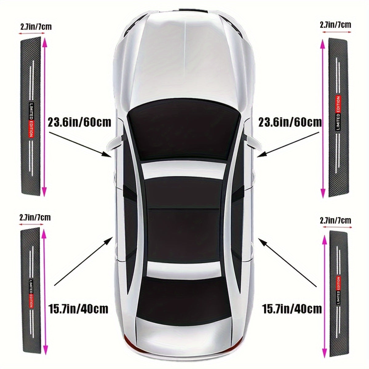 Carbon Fiber Car Door Sill Protectors for Multiple Models