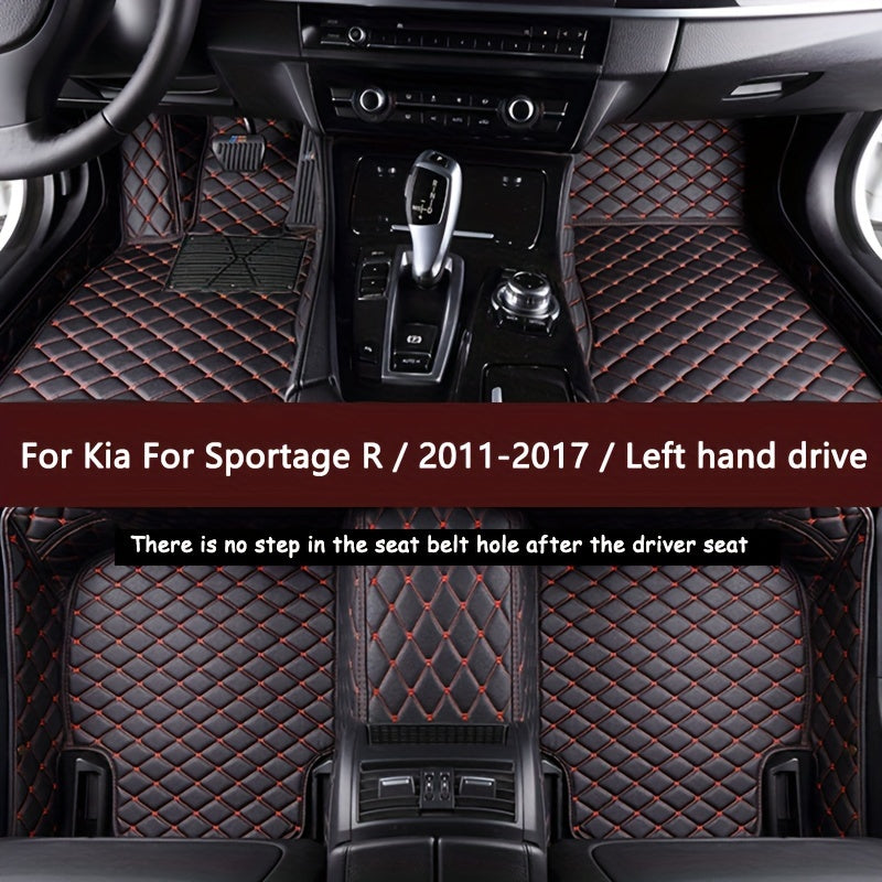Car Floor Mats for Kia Sportage R Left Drive PU Leather 5 Seats Car Carpets