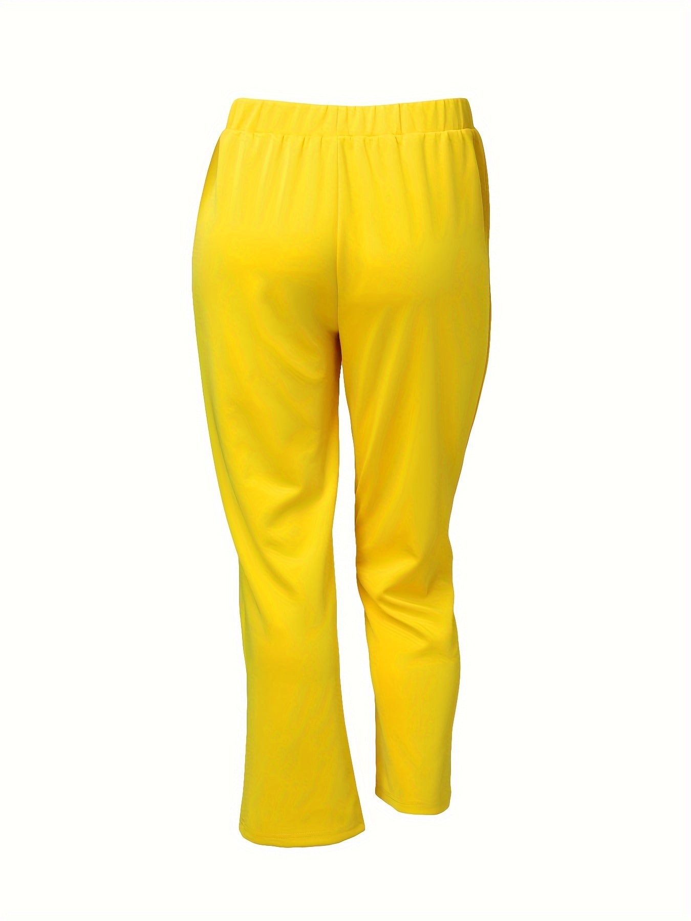 Plus Size Women's Solid Color Suit Set Blazer and Pants Office Wear