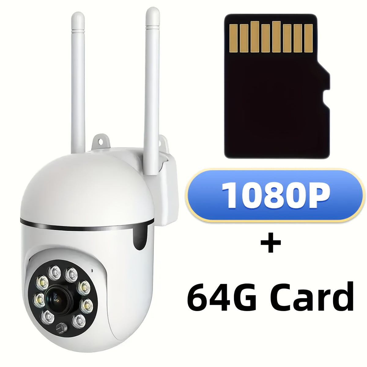 1080P HD Внутренняя WiFi Купольная Камера Безопасности с Двусторонним Аудио, Ночное Видение, Оповещения о Движении