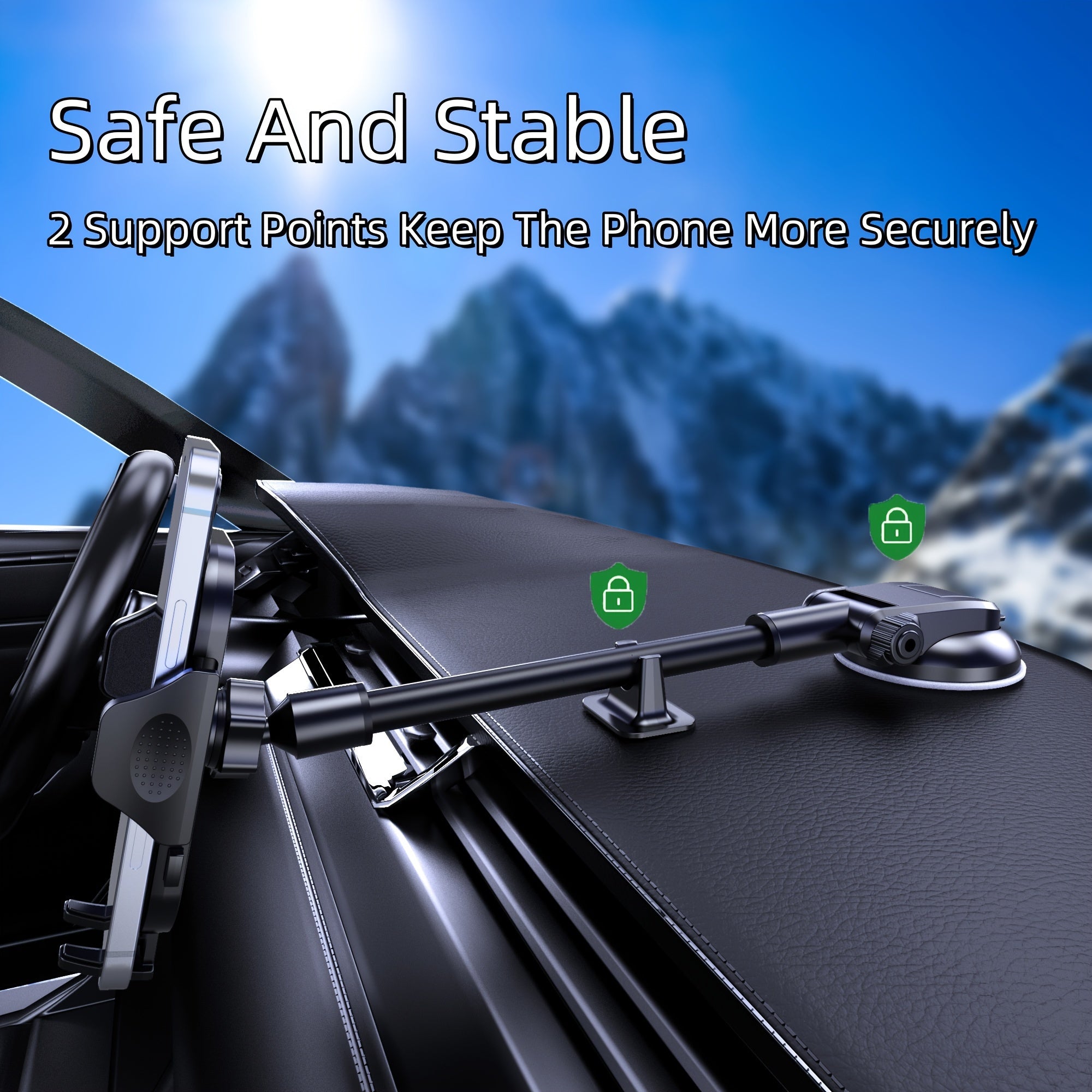 Universal Gooseneck Truck Mobile Phone Holder Aluminum Alloy Adjustable Navigation Mount