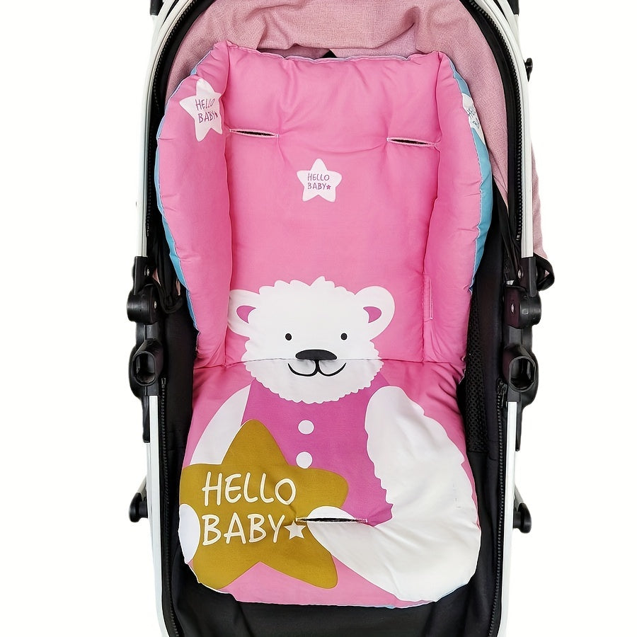 Cojín para cochecito de bebé con soporte para la cabeza, diseño de oso polar, suave poliéster, forro para asiento de coche infantil