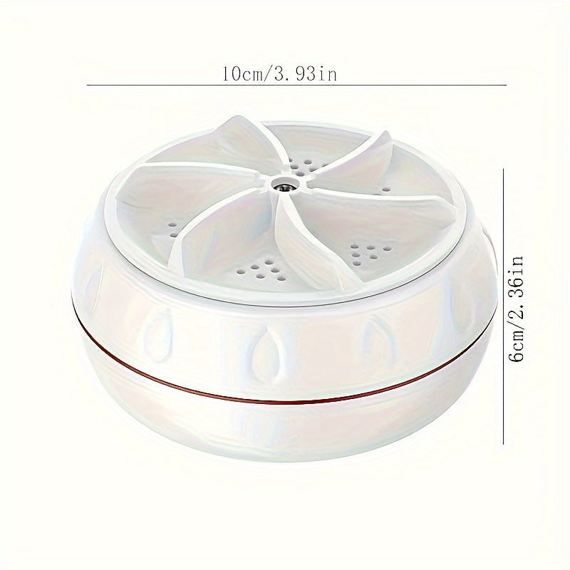 Portativ USB quvvatlangan mini turbo kir yuvish mashinasi ichki kiyim va paypoqlarni samarali va yumshoq tozalaydi. Yotoqxonalarda foydalanish uchun ideal.