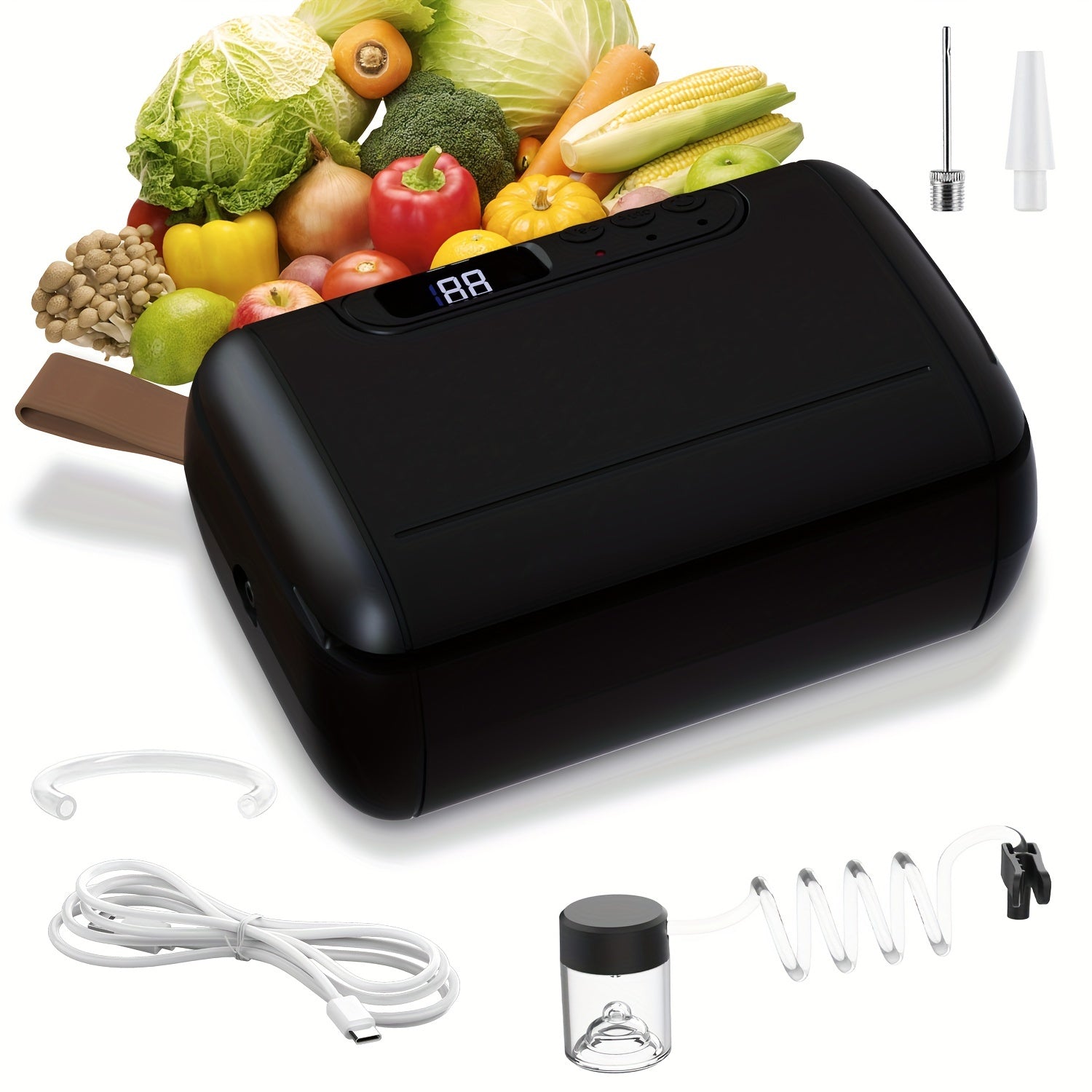 PANCERKA USB-Uyquvchi Qayta To'ldiriladigan Vacuum Sealer Kiti Mason Bankalari uchun - Keng va Oddiy Oyoqlarga mos keladi, Ovqat Saqlash va Konserva qilish uchun ideal.