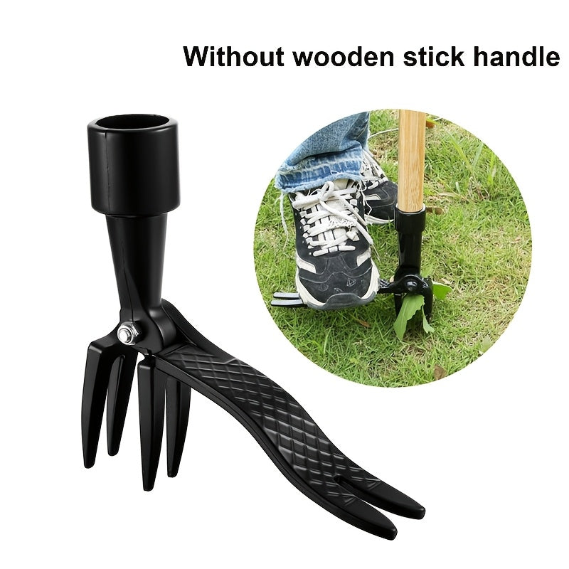 Heavy Duty Aluminum Weed Puller with 4 Claw Steel Root Removal Garden Tool