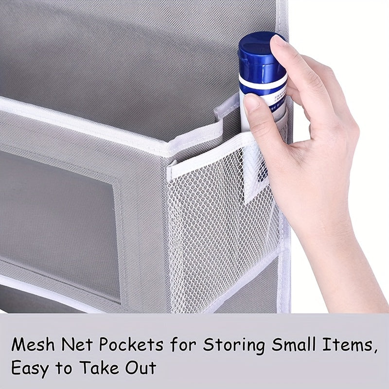 Fabric Hanging Storage Organizer with Over Door Pockets and Mesh Pockets for Closet Pantry Nursery