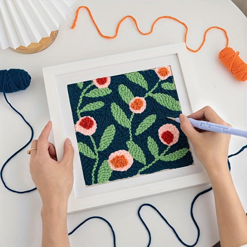 Голубая флисовая ручка для вышивки для точной строчки, рукоделие, войлочный ковер