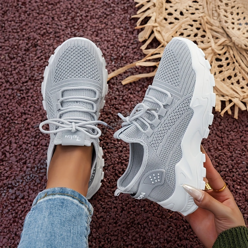 Women's Breathable Knit Sneakers Non-Slip Lightweght Casual Walking Shoes