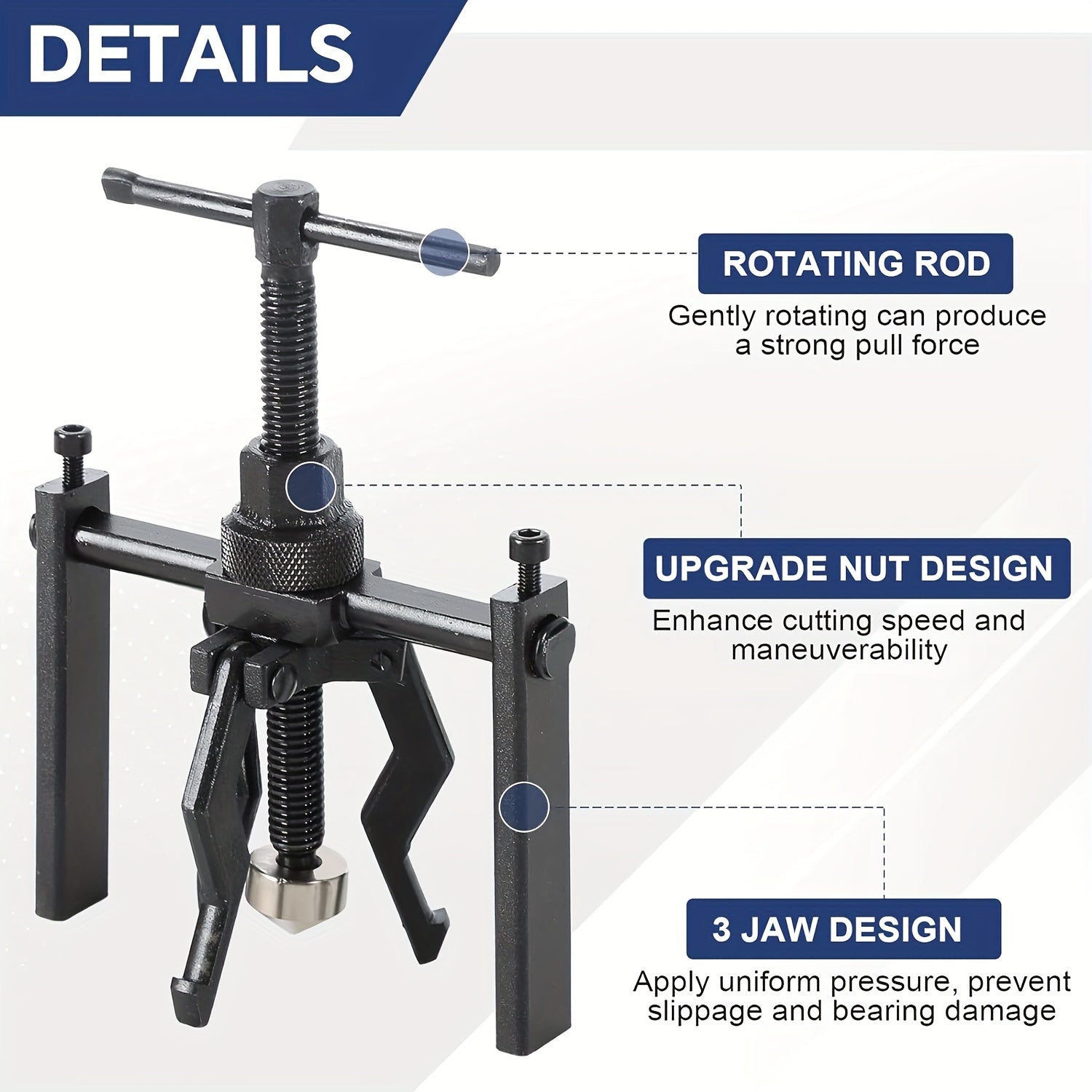 Wheel Inner Bearing Puller Three-Claw Gear Puller Auto Repair Tool Kit
