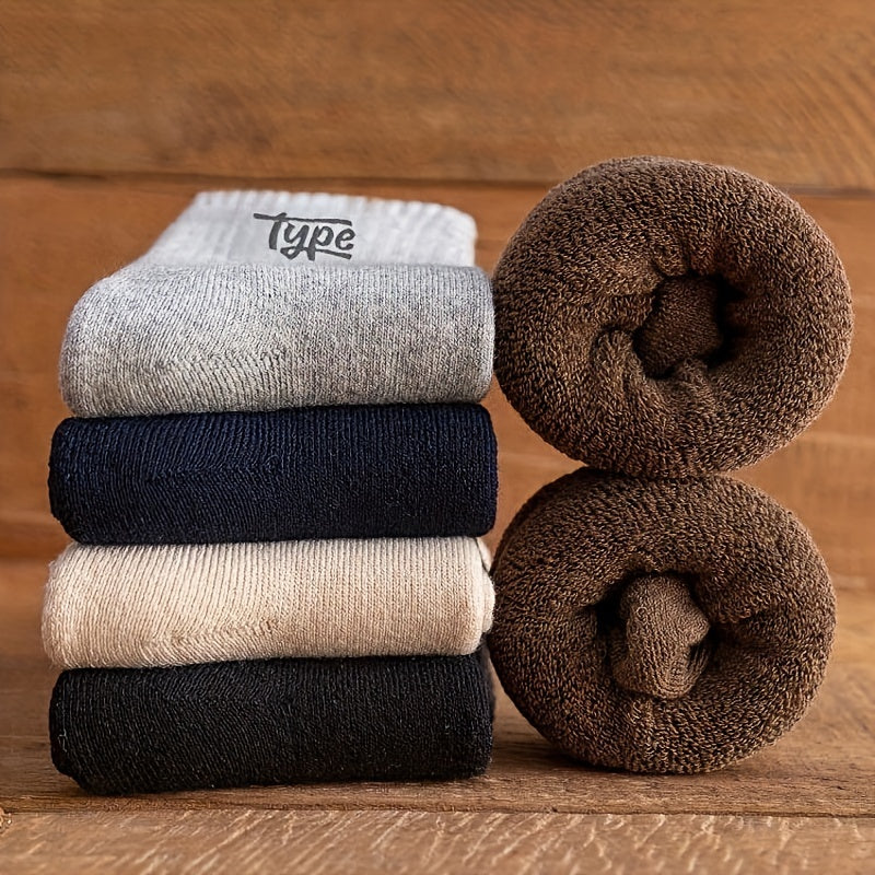 Men's 3-Pack Crew Socks Breathable Polyester Moisture-Wicking Anti-Odor Ribbed Cuffs