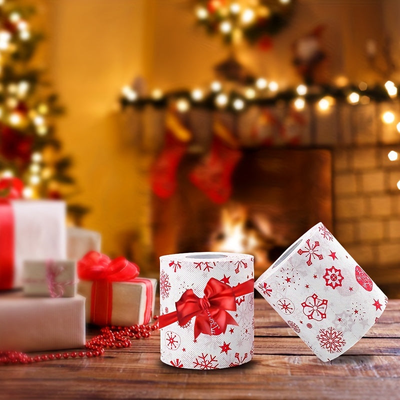 Рождественская туалетная бумага гипоаллергенная 100% чистая древесная масса быстрорастворимая впитывающая