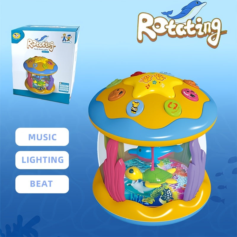 Kids Drum Set with Lights and Sounds Ocean Theme Educational Toy for Early Learning