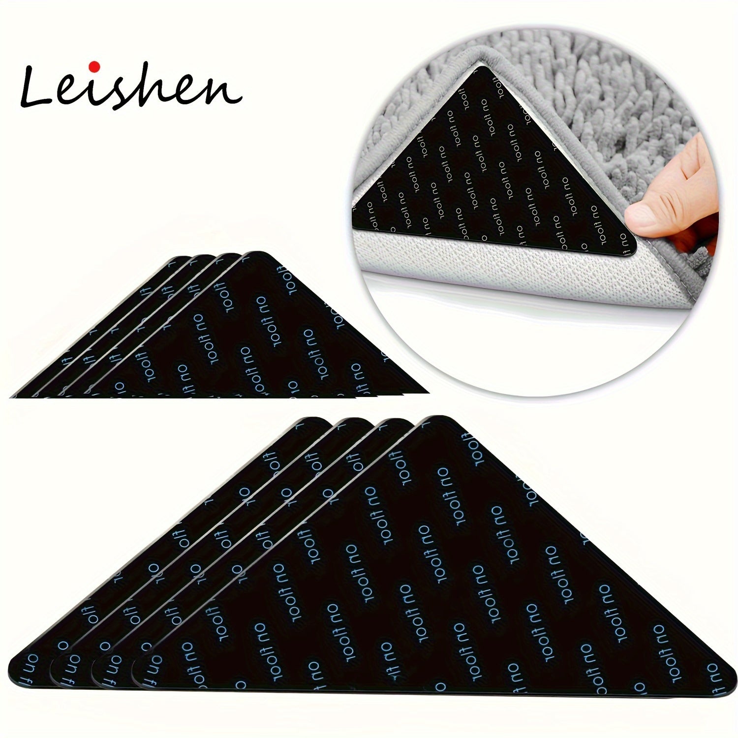 8 Pieces Silicone Non-Slip Carpet Grippers for Hardwood Floors and Rugs