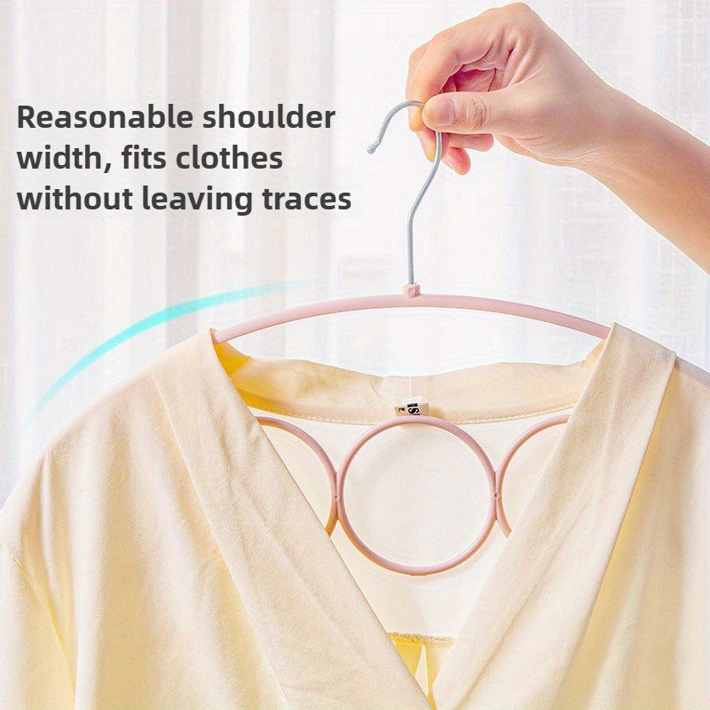 5-Ring Scarf Rack Wardrobe Organizer with Nordic Design and Plastic Hangers