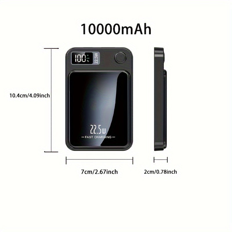 Wireless Power Bank 10000mAh Magnetic Wireless Charger 22.5W PD20W LED Display Compatible with Apple Android Phones
