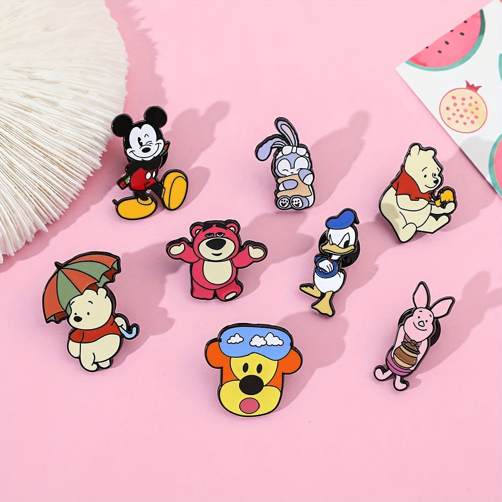 9pcs Cartoon Animal Enamel Pins Set Brooches for Clothing Backpack Accessories Gift