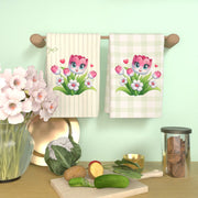 Two Pieces Decorative Towels Quick-Dry Absorbent Kitchen Bathroom 45.72x66.04 cm