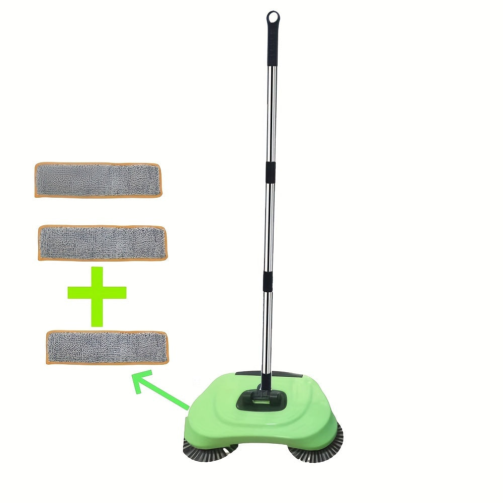 3-in-1 Hand Push Sweeper Vacuum for Hardwood Tile Floors Pet Hair Dust