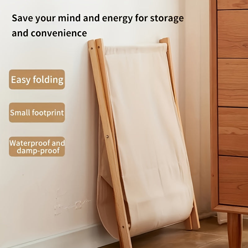 cesta de ropa de madera maciza 45L cesta de almacenamiento plegable para ropa dormitorio baño