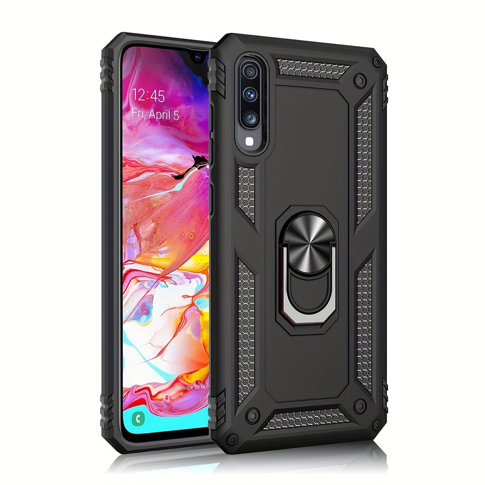 Shockproof Phone Case for Samsung Galaxy A Series with Ring Kickstand and Air Cushion Protection