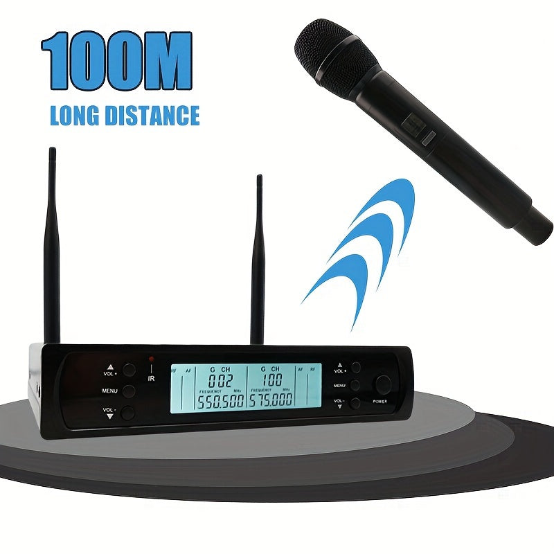 Professional 100 Channel Dynamic Microphone System for Karaoke DJ Home Singing