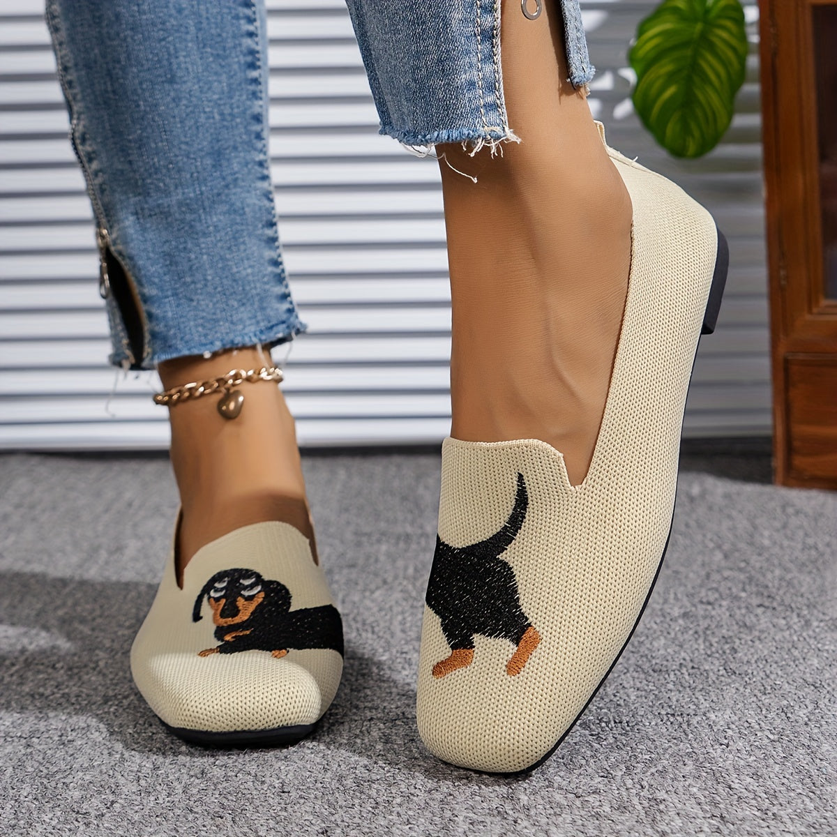 Women's Flat Shoes Casual Slip-On Breathable Comfort Non-Slip Lightweight