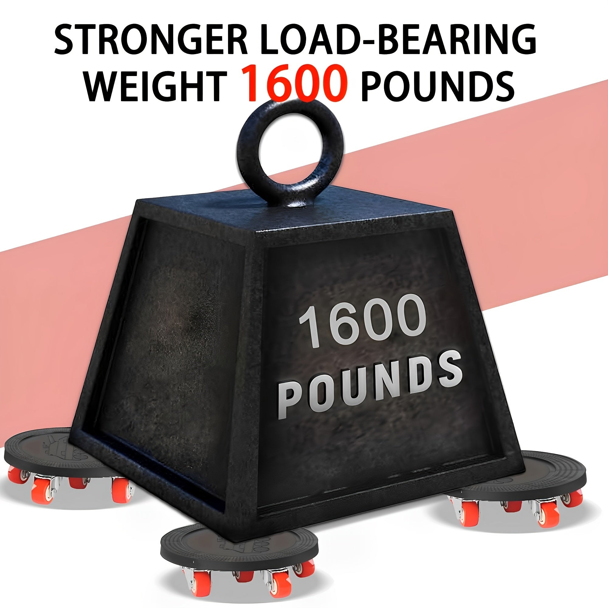 Тяжёлая мебельная тележка для перемещения грузов, грузоподъемность 725 кг, с 6 колесами и выдвижной ручкой