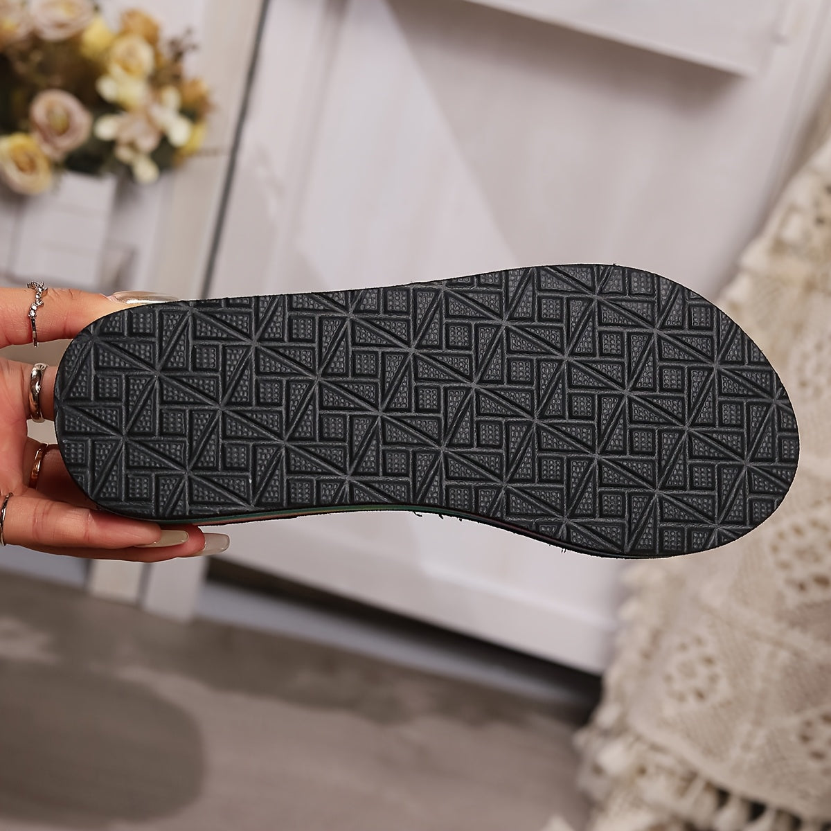 Women's Casual Flip-Flops Rubber Sole Open Toe Colorful Straps