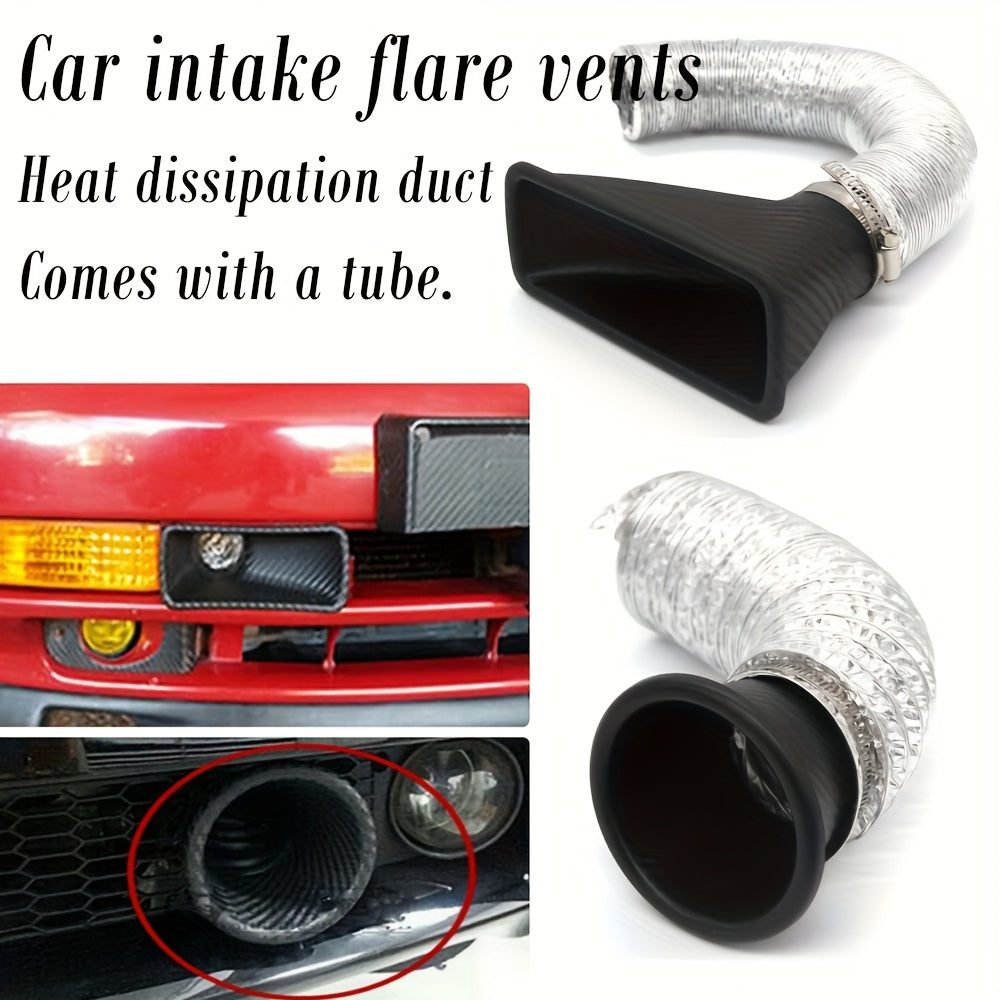 Трубка впуска автомобиля с узором из углеродного волокна, круглая, квадратная, ABS, теплоотвод