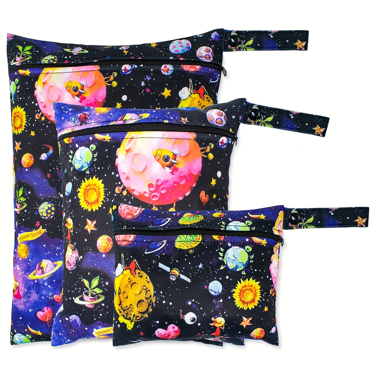 Diaper Bag Set Waterproof Reusable Wet Dry Bags with Zipper Pockets for Cloth Diapers Travel