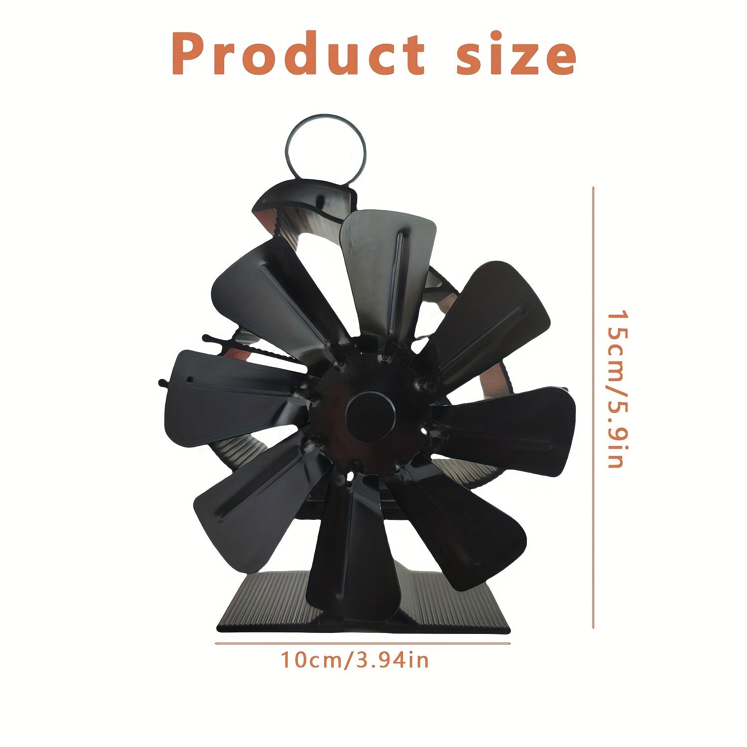 Aluminum Fireplace Fan with Sailboat Design, 8 Blades, 200 CFM, High Speed