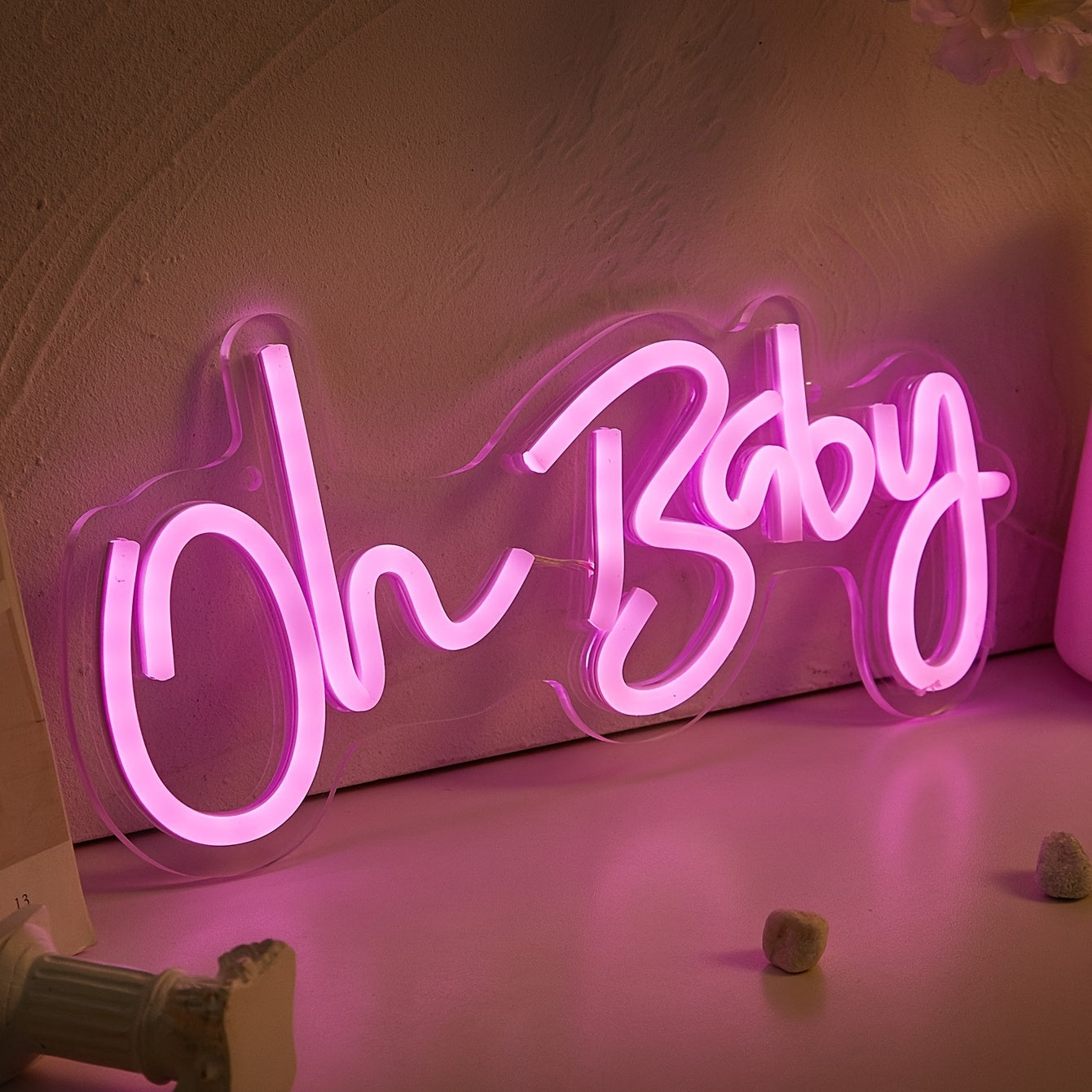 LED Neon Sign Oh Baby Wall Decor USB Powered Switch Control