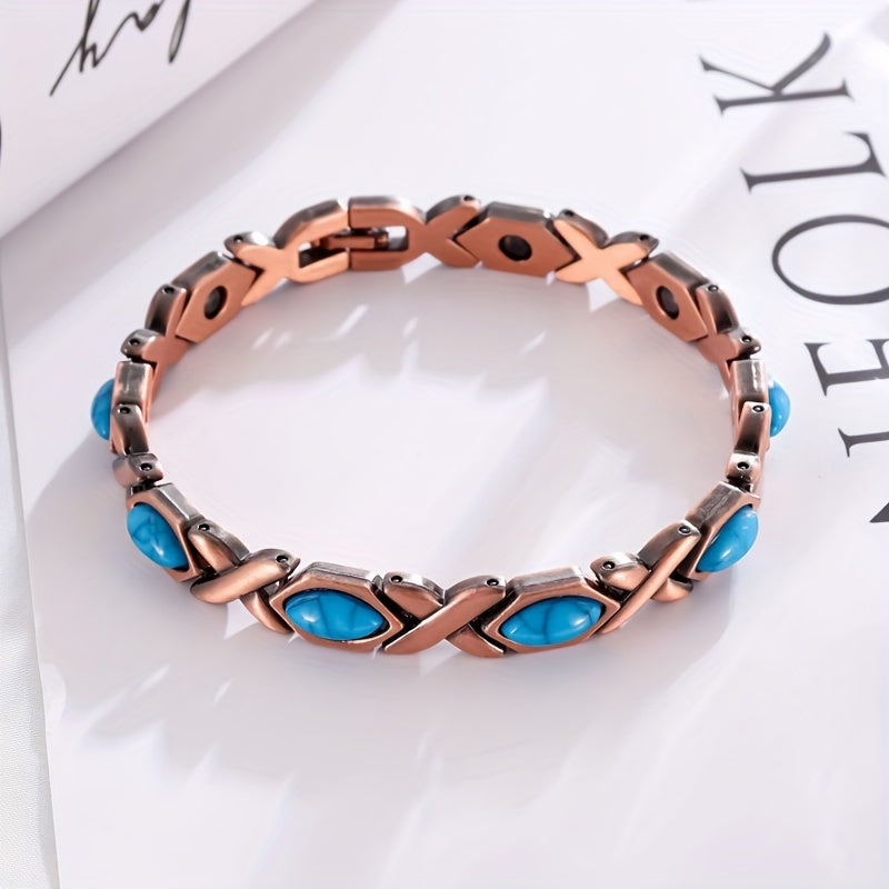 Women’s Copper Magnetic Bracelet Adjustable Boho Jewelry for Everyday and Special Occasions