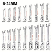 Alloy Steel Double Head Ratchet Wrench Set for Auto Repair and DIY