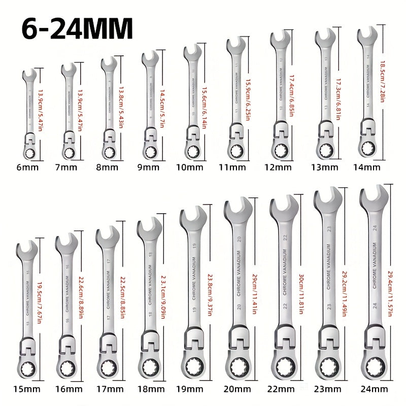 Alloy Steel Double Head Ratchet Wrench Set for Auto Repair and DIY