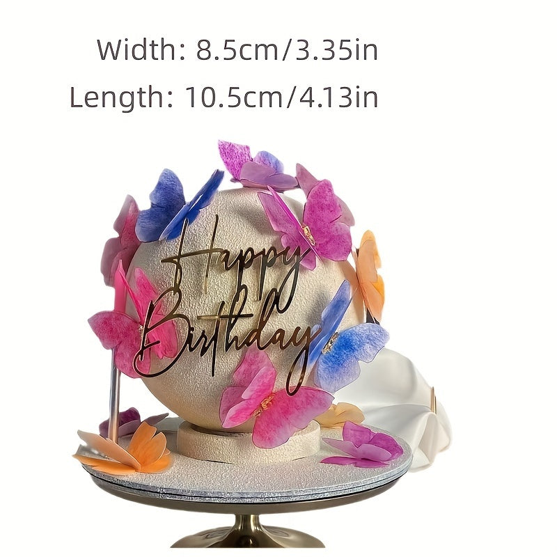 5pcs Happy Birthday Acrylic Cake Toppers for Party and Dessert Table Decoration