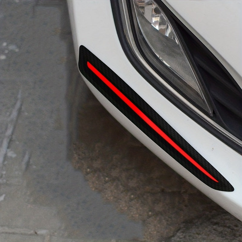 2pcs Car Bumper Protection Strips Soft Rubber Scratch Guard Collisions