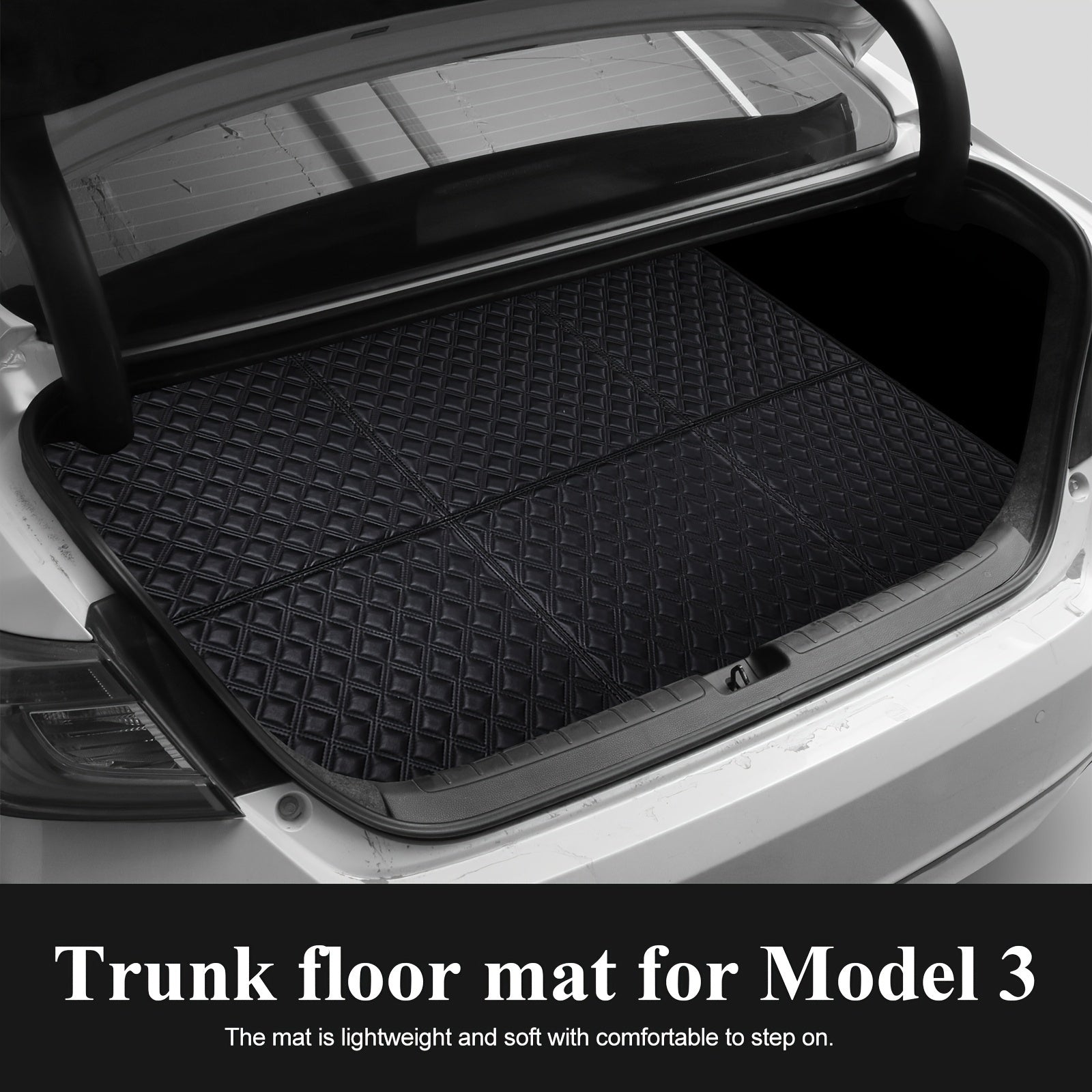 All-Weather PU Leather Floor Mats and Trunk Liners for Tesla Model 3